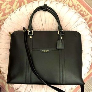 Henri Bendel West 57th Black Leather Briefcase! Excellent Condition! $398 Retail